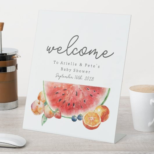 ベリースイートフルーツベビーシャワーウェルカムスイカ 台座サイン (インサイチュ)