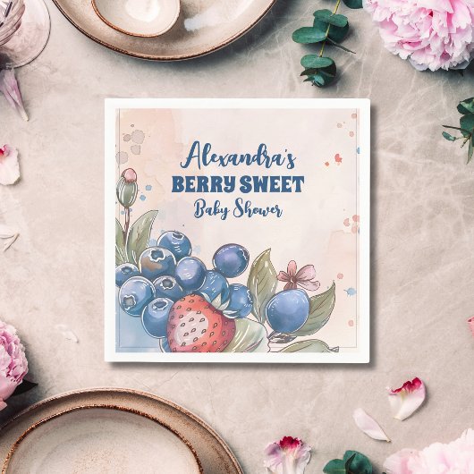 ベリースイートフルーツベビーシャワー スタンダードカクテルナプキン