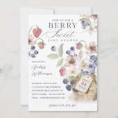 ベリースイートフローラ&ベリーバスケットベビーシャワー 招待状 (正面)