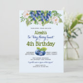 ベリースイートブルーベリーテーマガールズバースデーパーティー 招待状 (スタンド正面)