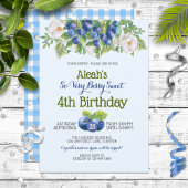 ベリースイートブルーベリーテーマガールズバースデーパーティー 招待状