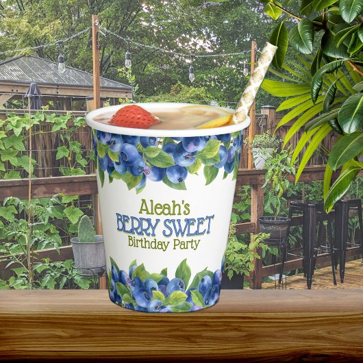 ベリースイートブルーベリーテーマバースデーパーティー 紙コップ