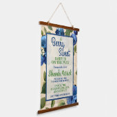 ベリースイートブルーベリーテーマベビーシャワー 吊り下げ型タペストリー (傾斜あり)