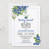 ベリースイートブルーベリーテーマベビーシャワー 招待状 (正面)