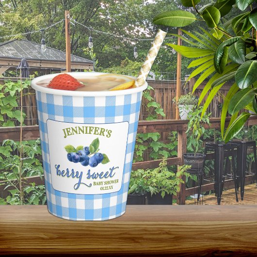 ベリースイートブルーベリーテーマベビーシャワー 紙コップ