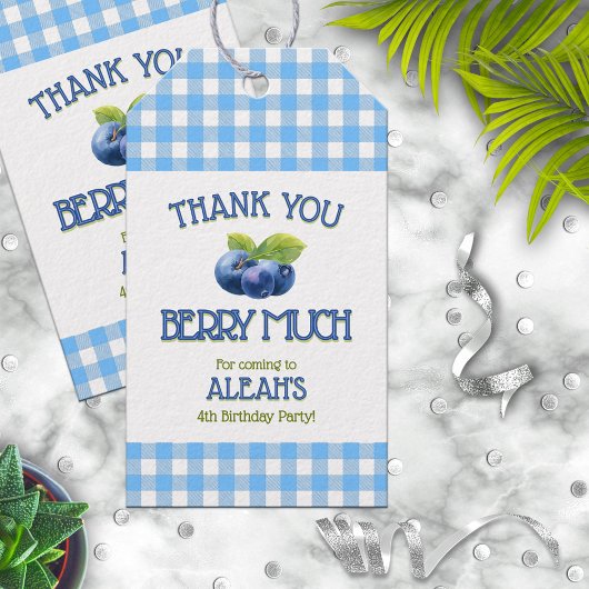 ベリースイートブルーベリーバースデーパーティー ギフトタグ