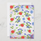 ベリースイートブルーベリーフルーツ誕生日 招待状 (裏面)