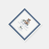 ベリースイートブルーベリーベア男の赤ちゃんシャワー スタンダードカクテルナプキン (角)