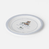 ベリースイートブルーベリーベア男の赤ちゃんシャワー ペーパープレート (アングル)