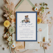 ベリースイートブルーベリーベア男の赤ちゃんシャワー 招待状