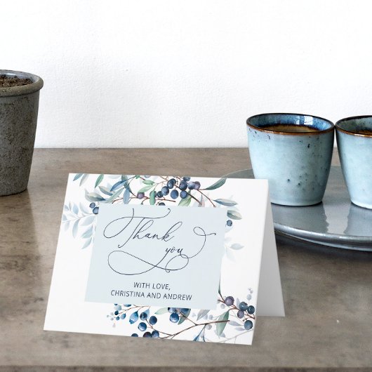 ベリースイートブルーベリーベビーシャワーサンキューカード サンキューカード