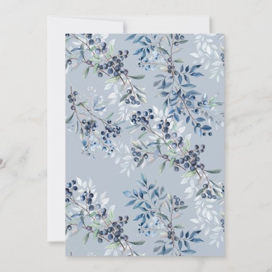 ベリースイートブルーベリーベビーシャワー招待状 招待状 (裏面)