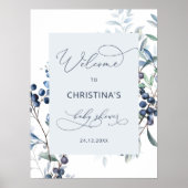 ベリースイートブルーベリーベビーシャワー歓迎ポスター ポスター (正面)