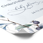 ベリースイートブルーベリーベビーシャワー歓迎ポスター ポスター (角)