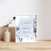 ベリースイートブルーベリーベビーシャワー歓迎ポスター ポスター