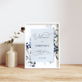 ベリースイートブルーベリーベビーシャワー歓迎ポスター ポスター