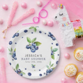 ベリースイートブルーベリーベビーシャワー ペーパープレート (パーティー)
