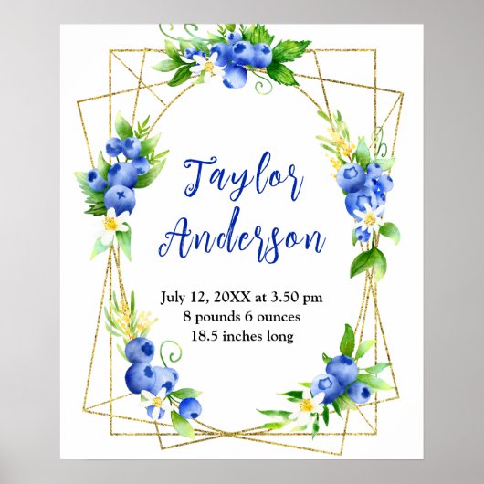 ベリースイートブルーベリーベビー誕生統計 ポスター (正面)