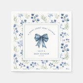 ベリースイートブルーベリーボウベイビーシャワー スタンダードカクテルナプキン (正面)