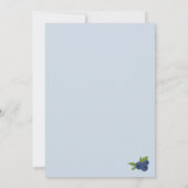 ベリースイートブルーベリー誕生日ペリウィンクルブルー 招待状 (裏面)