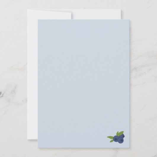 ベリースイートブルーベリー誕生日ペリウィンクルブルー 招待状 (裏面)