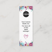 ベリースイートブルーベリー&フラワーブックマークカード スキニー名刺 (裏面)