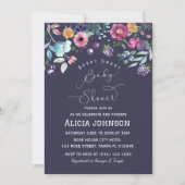 ベリースイートブルーベリー&フラワーベビーシャワー 招待状 (正面)