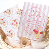 ベリースイートベビーお洒落ストロベリーベビーシャワー 招待状