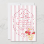 ベリースイートベビーお洒落ストロベリーベビーシャワー 招待状 (正面)