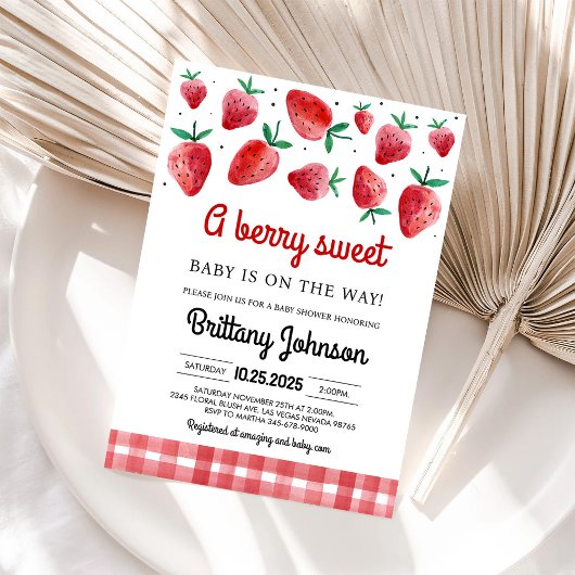 ベリースイートベビーオンザウェイガールベビーシャワー 招待状