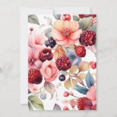 ベリースイートベビーガールストロベリーベビーシャワー 招待状 (裏面)