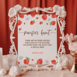 ベリースイートベビーシャワーおしゃぶり狩りゲームサイン ポスター