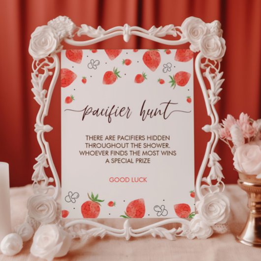 ベリースイートベビーシャワーおしゃぶり狩りゲームサイン ポスター