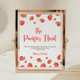 ベリースイートベビーシャワーおしゃぶり狩りゲームサイン ポスター