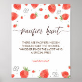 ベリースイートベビーシャワーおしゃぶり狩りゲームサイン ポスター (正面)