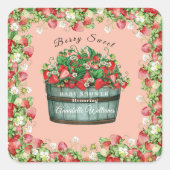 ベリースイートベビーシャワーのベビーシャワーの招待状 スクエアシール (正面)