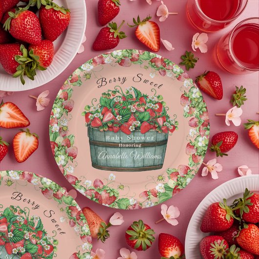 ベリースイートベビーシャワーのベビーシャワーの招待状 ペーパープレート