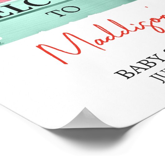 ベリースイートベビーシャワーへようこそ ポスター (角)