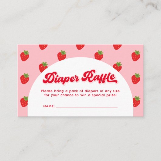 ベリースイートベビーシャワーオムツラッフル エンクロージャーカード (正面)