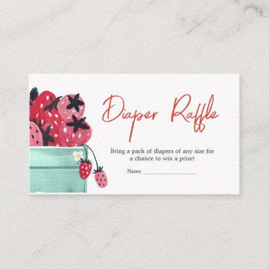 ベリースイートベビーシャワーオムツラッフル エンクロージャーカード (正面)