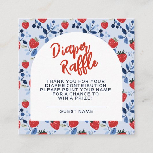 ベリースイートベビーシャワーオムツラッフル エンクロージャーカード (正面)