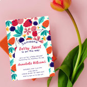 ベリースイートベビーシャワーカラフルフルーツ夏 招待状