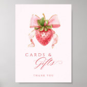 ベリースイートベビーシャワーカード&ギフトテーブルサイン ポスター (正面)