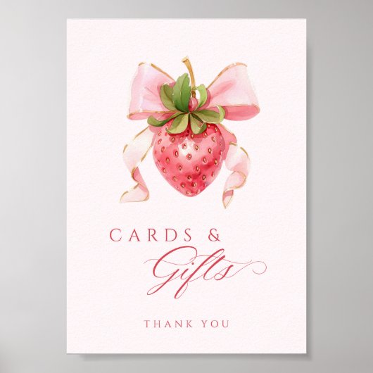 ベリースイートベビーシャワーカード&ギフトテーブルサイン ポスター (正面)