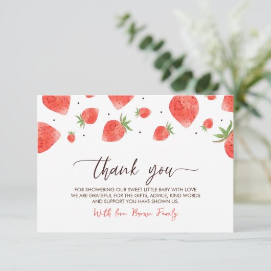 ベリースイートベビーシャワーサンキューカード エンクロージャーカード (スタンド正面)