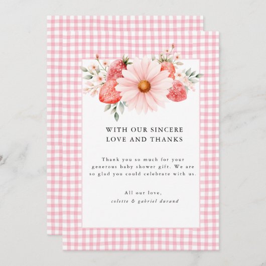 ベリースイートベビーシャワーサンキューカード サンキューカード (正面/裏面)