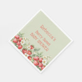 ベリースイートベビーシャワーストロベリーの花 スタンダードランチョンナプキン (角)