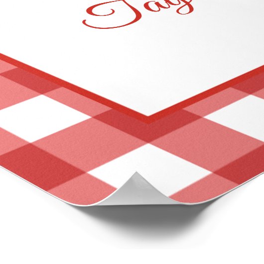 ベリースイートベビーシャワーストロベリーウェルカムサイン ポスター (角)