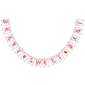 ベリースイートベビーシャワーストロベリージンガムピンク バンティングフラッグ (全)