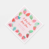 ベリースイートベビーシャワーストロベリー スタンダードランチョンナプキン (角)